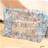 Clear PVC Cosmetic Bag – Playful Printed Makeup Pouch for Kids and Teens